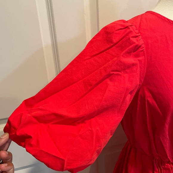 Madewell Poplin Dress Size 0 Red - Picture 9 of 14